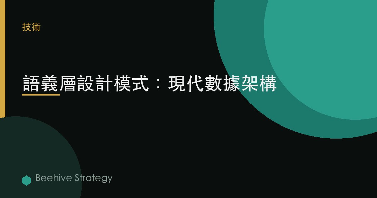語義層 design p在terns：2026年企業實踐指南 | 蜂啓諮詢